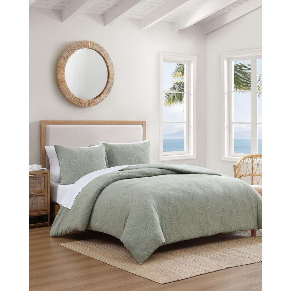 Tommy Bahama Home 3PC 100% Cotton King Island Estate Harbor Palm Duvet Set